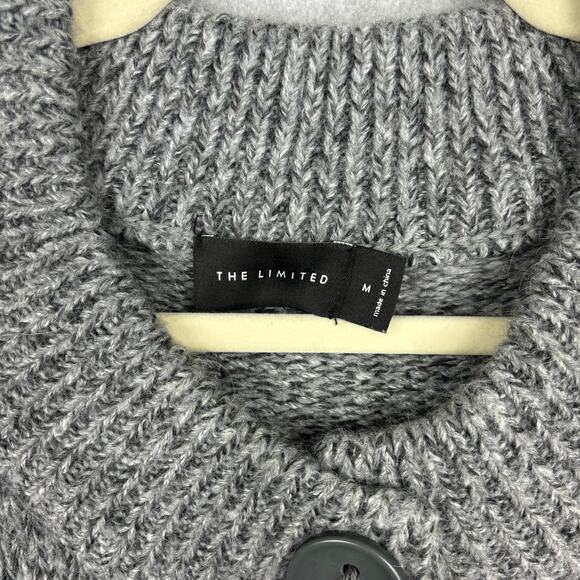 The Limited Sweater Womens Medium Gray Wool Cardigan‎ Tunic Dress Secretary Twee - Picture 5 of 12